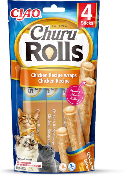 Ciao Churu Rolls 4 Pack Cat Treat - Chicken Recipe wraps Chicken Recipe