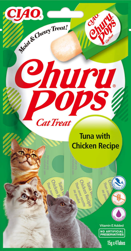 Ciao Churu Pops 4 Pack Cat Treat - Tuna with Chicken Recipe