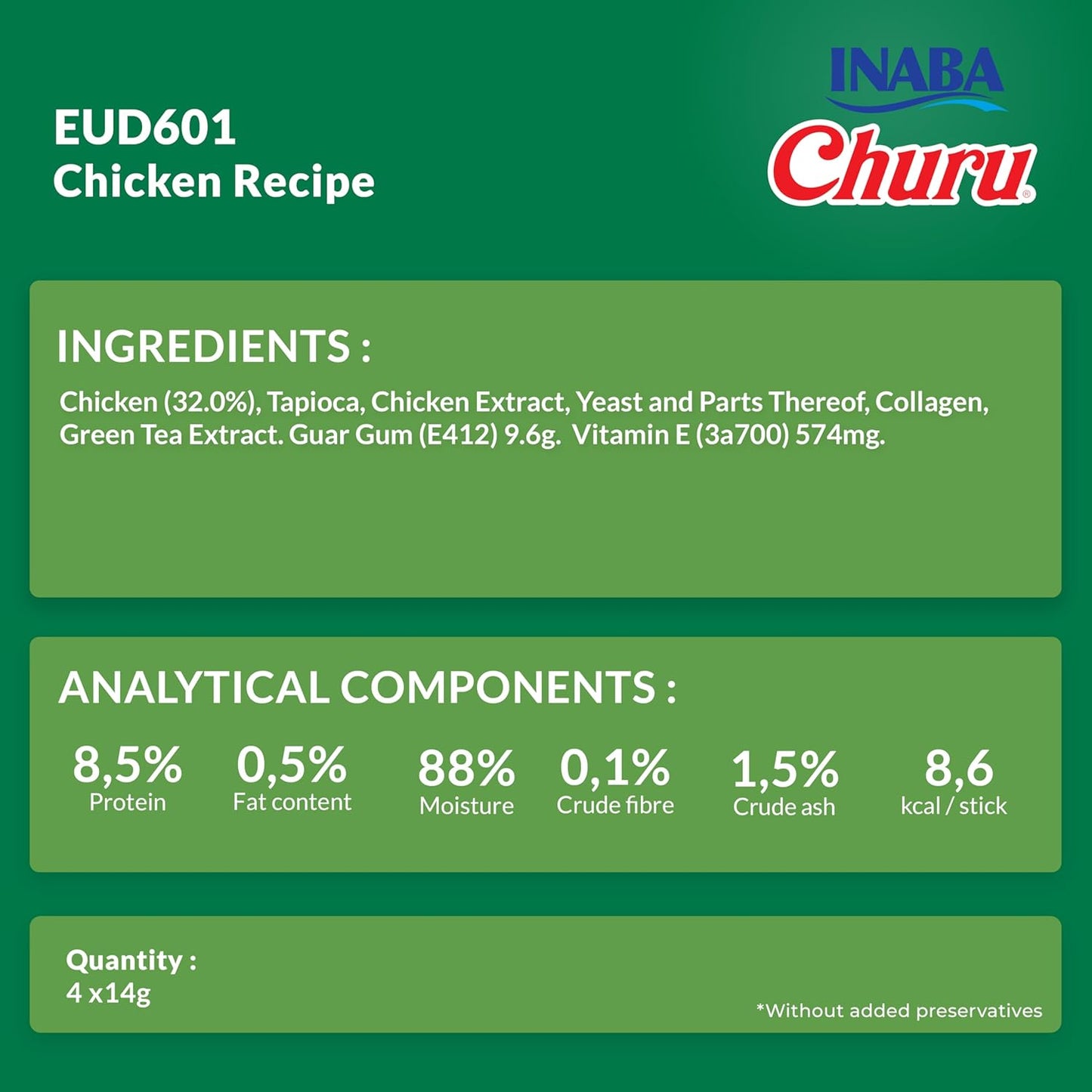 Ciao Churu 4 & 8 Pack Dog Treat - Chicken Recipe - 4 x 14g & 8 x 20g