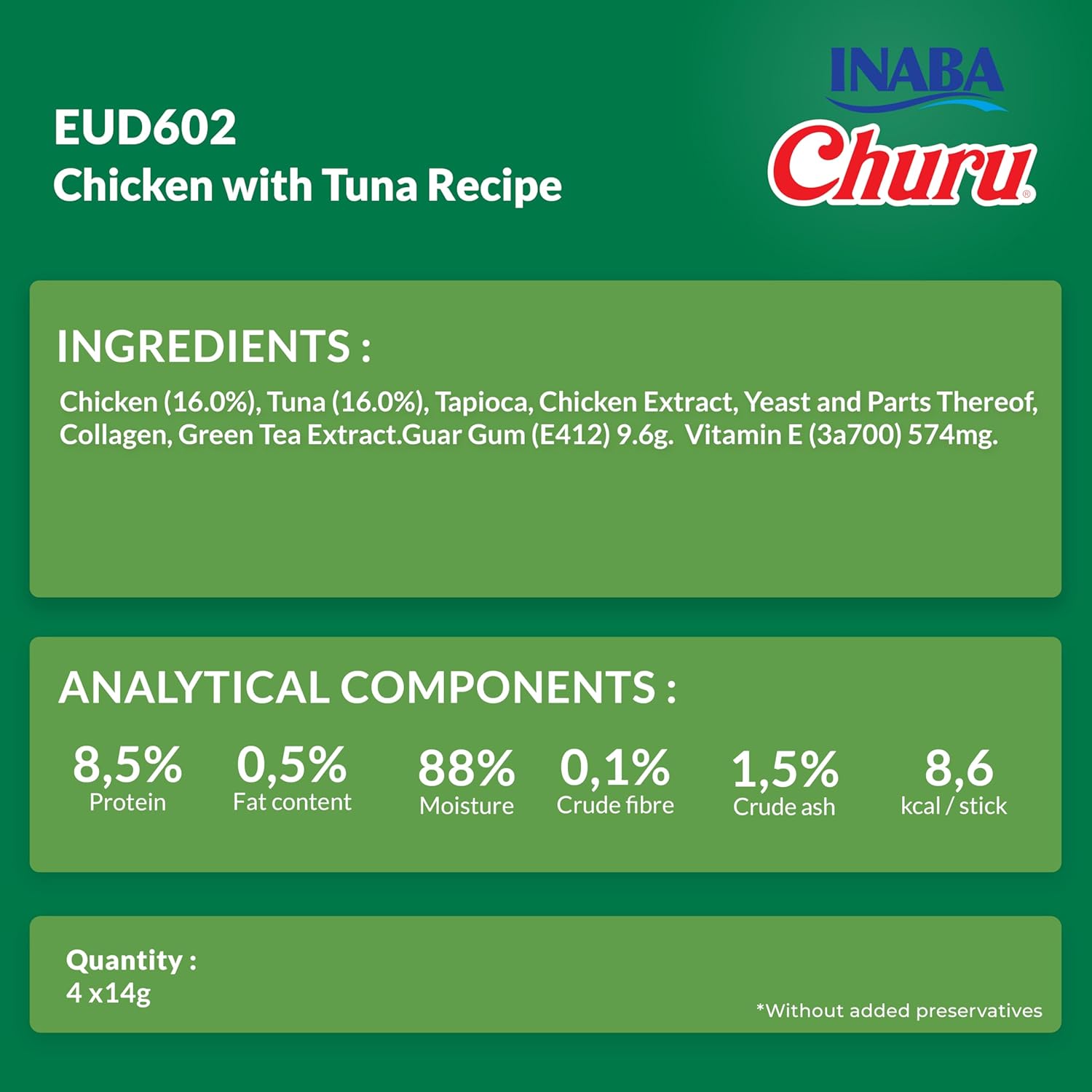 Ciao Churu 4 & 8 Pack Dog Treat - Chicken with Tuna Recipe - 4 x 14g & 8 x 20g