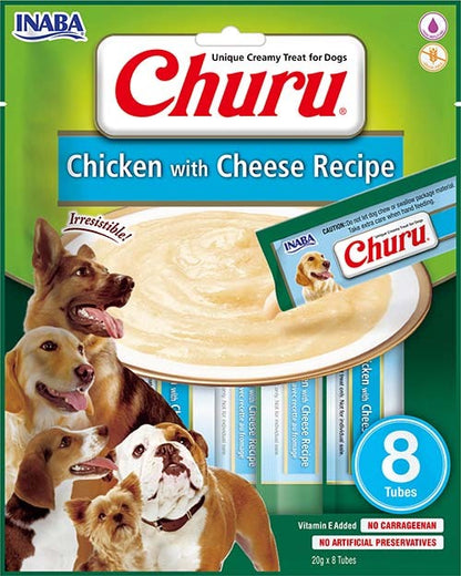 Ciao Churu 4 & 8 Pack Dog Treat - Chicken with Cheese Recipe - 4 x 14g & 8 x 20g