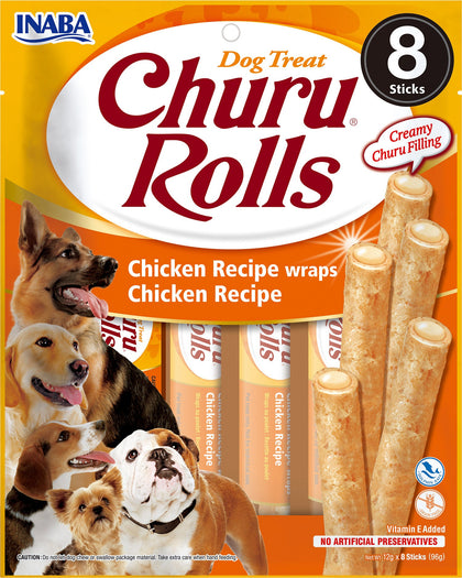 Ciao Churu Rolls 8 Pack Dog Treat - Chicken Recipe wraps Chicken Recipe