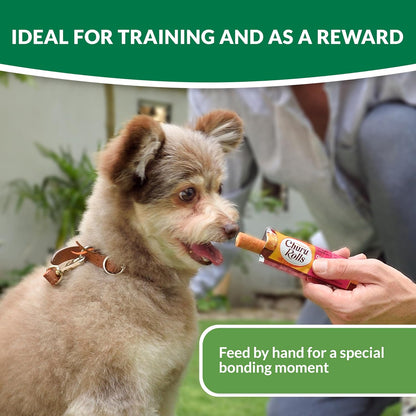 Churu Rolls 8 Pack Dog Treat - Chicken Recipe wraps Chicken with Cheese Recipe - 8 x 12g