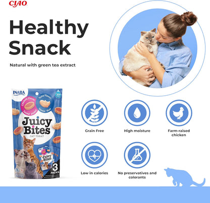 Ciao Juicy Bites Cat Treat - Tuna & Chicken Flavour - 3 x 11.3g