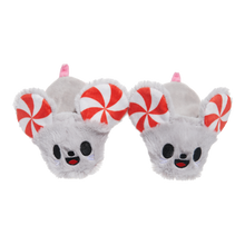 Front View of BARK Christmas Peppermice Slippies Dog Toy - One Size