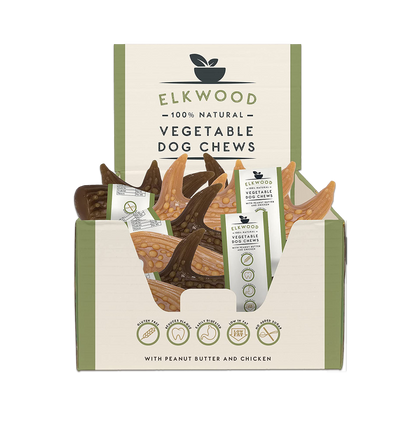 Elkwood 100% Natural Vegetable Antler Dog Treats - Medium | 50-Pack