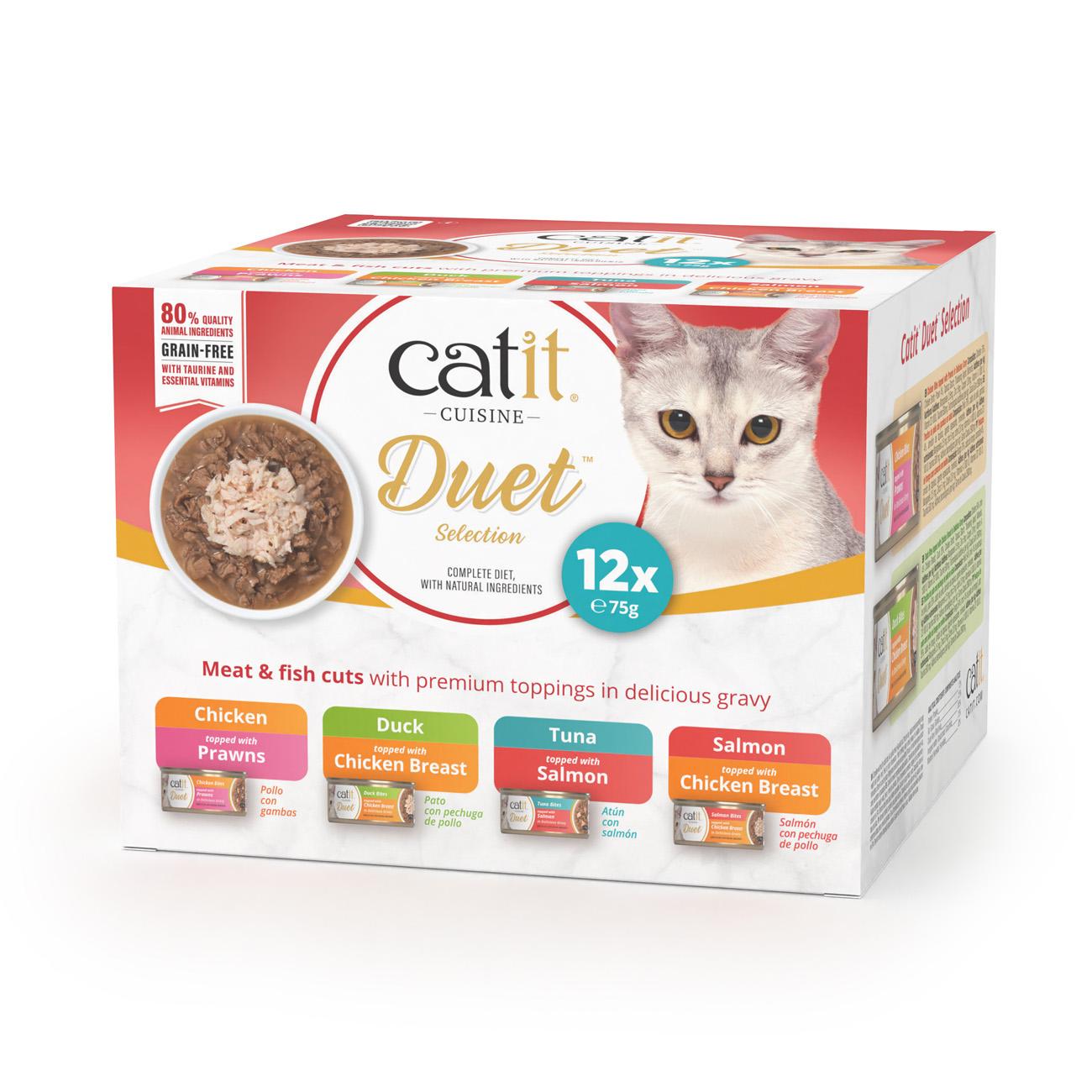 Front View of Catit Cuisine Duet Variety Pack Wet Cat Food - 12 x 75g