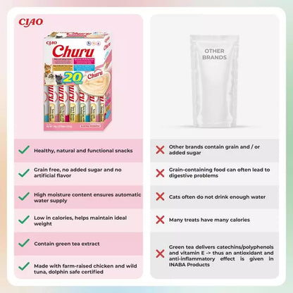 Ciao Churu 20 Pack Box Cat Treat - Seafood Variety - 20 x 14g
