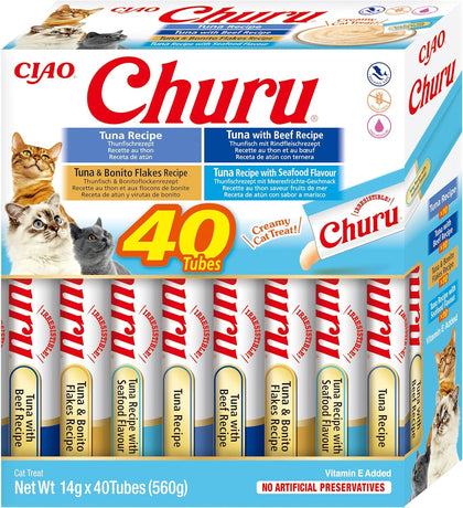Ciao Churu 40 Pack Box Cat Treat - Tuna Varieties
