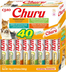 Front View of Ciao Churu 40 Pack Box Cat Treat - Chicken Variety - 40 x 14g
