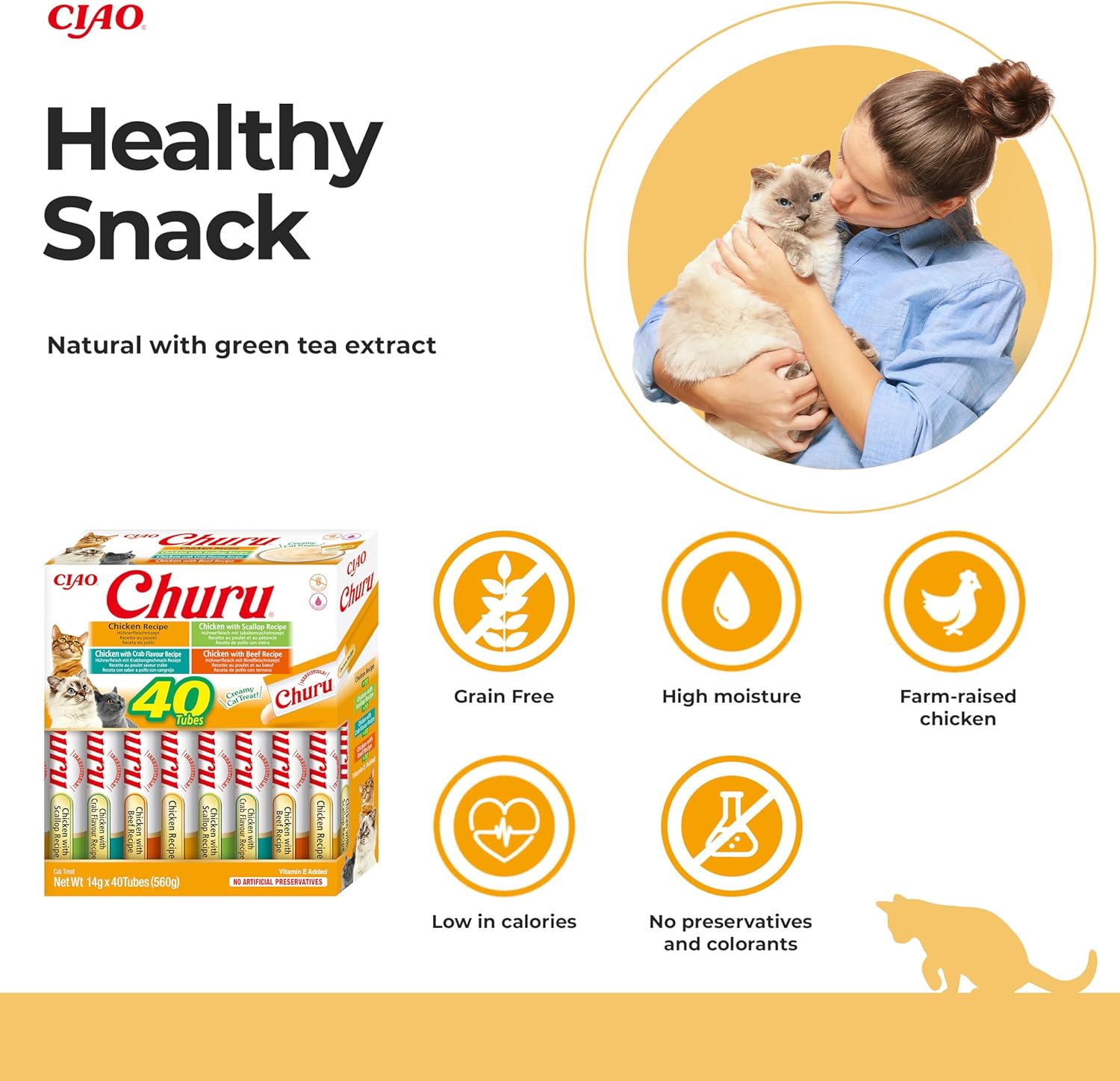 Ciao Churu 40 Pack Box Cat Treat - Chicken Variety - 40 x 14g