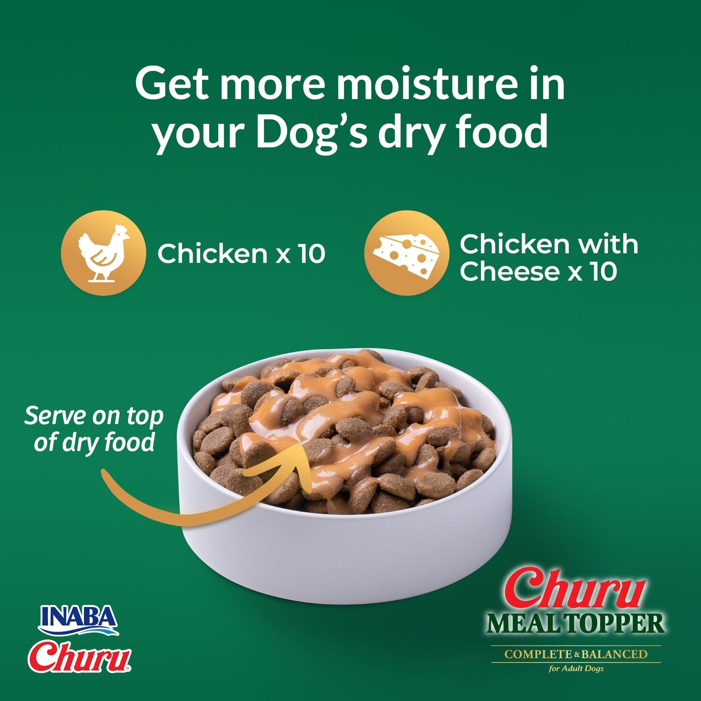 Ciao Churu 20 Pack Meal Topper for Adult Cats - Chicken Variety - 20 x 14g