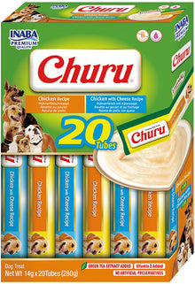 Front View of Ciao Churu 20 Pack Dog Treat - Chicken Variety - 20 x 14g