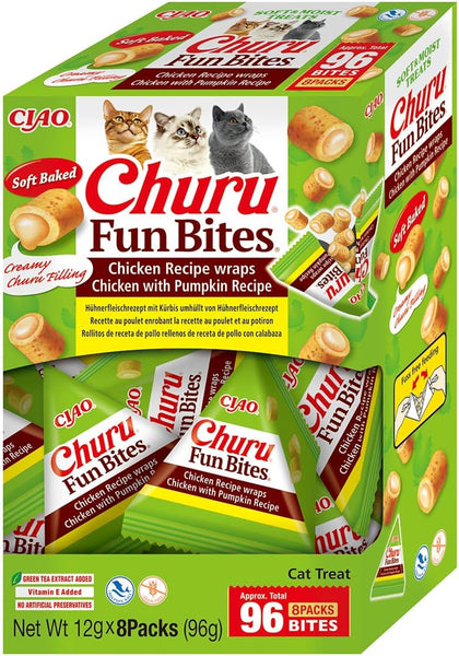 Ciao Churu Fun Bites Cat Treat - Chicken Recipe wraps Chicken with Pumpkin Recipe