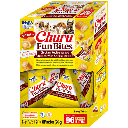 Ciao Churu Fun Bites Dog Treat - Chicken Recipe wraps Chicken with Cheese Recipe