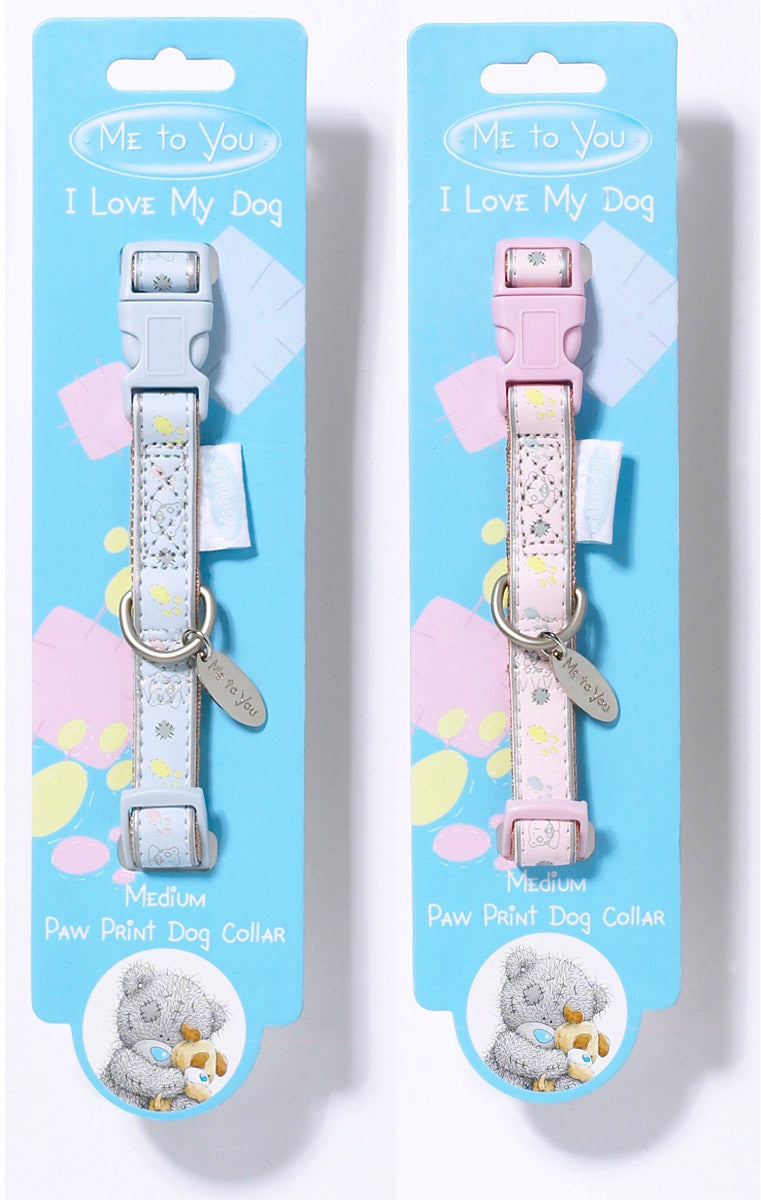 Me To You © Paw Print Collars Blue & Pink Medium