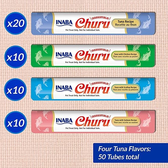 Ciao Churu 50 Pack Cat Treat - Tuna Varieties - 50 x 14g
