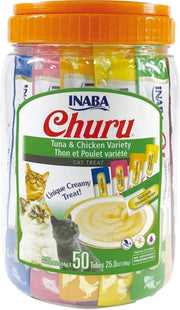 Ciao Churu 50 Pack Cat Treat - Tuna & Chicken Varieties