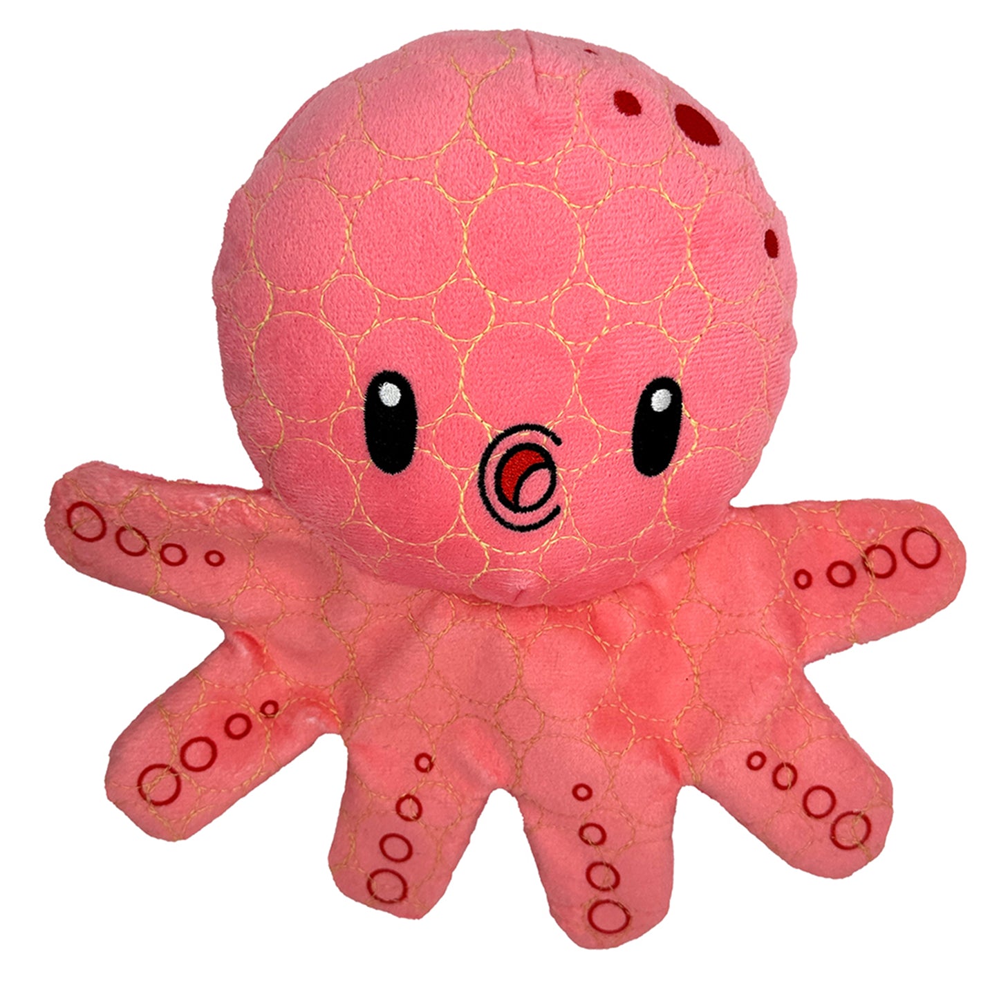 Bite Force Kevlar Tough Plush Octopus Squeak and Crinkle Dog Toy