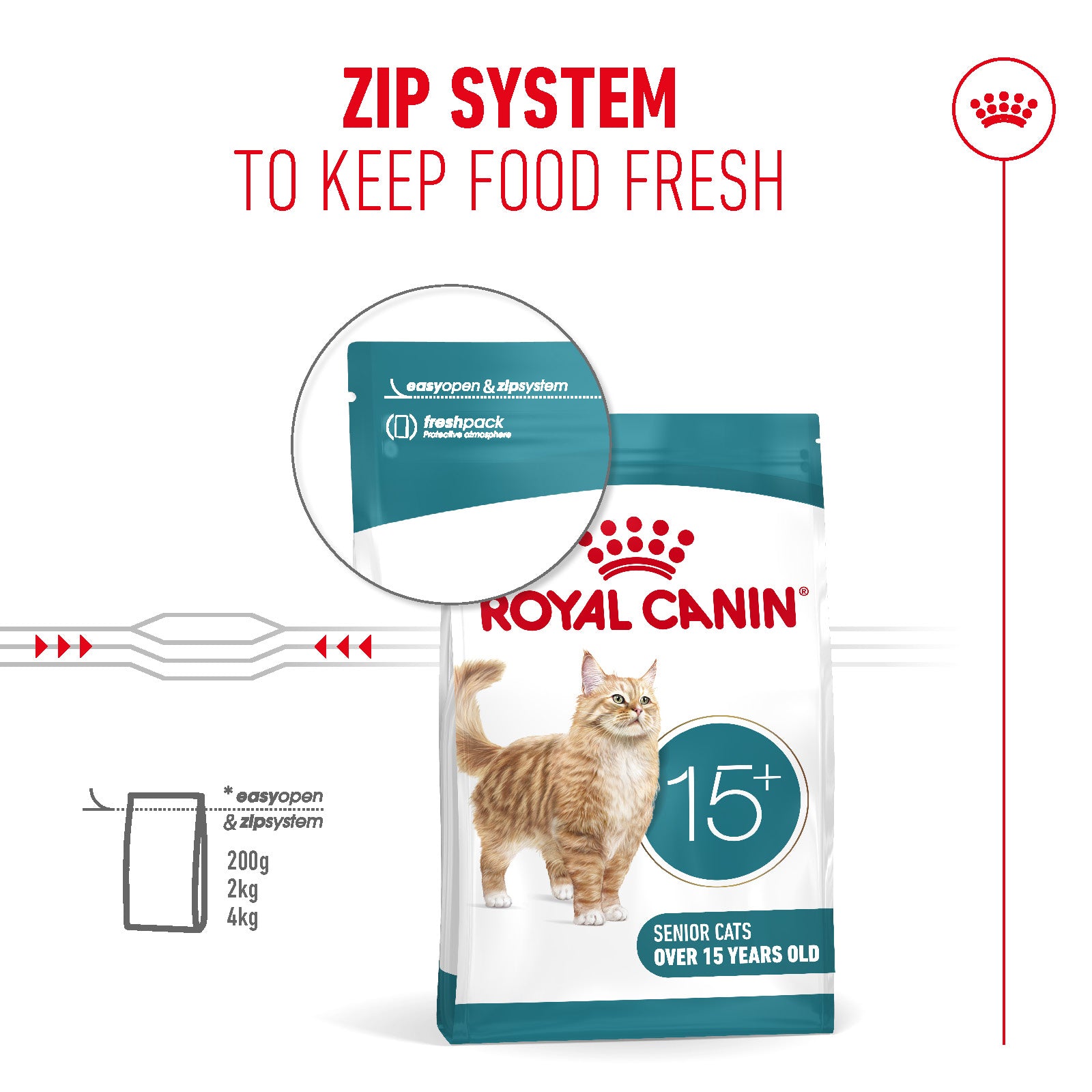 Royal Canin Ageing 15+ Senior Dry Cat Food - 400g, 2kg & 4kg