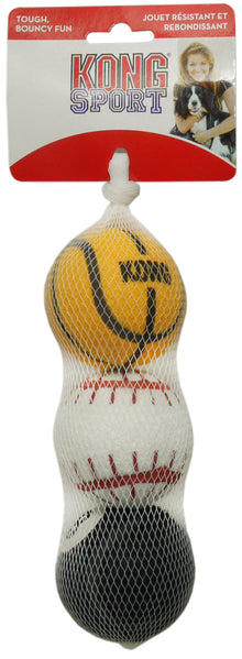 Front View of KONG Sport Balls Medium Dog Toy - 3 Pack