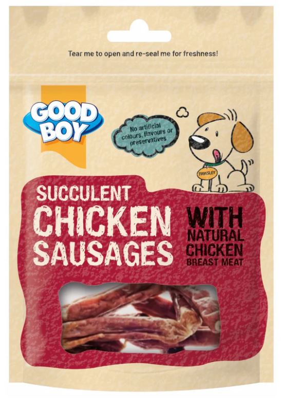 Good Boy Good Boy Sausages Chicken Adult Treat Dog Food pet food packaging