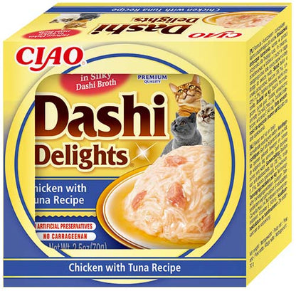 Front View of Ciao Dashi Delights Wet Cat Food - Chicken with Tuna Recipe - 70 g