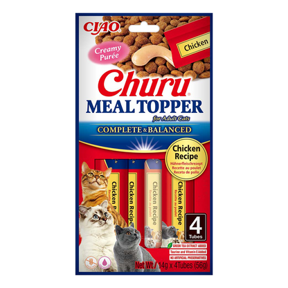 Front View of Ciao Churu Meal Topper for Adult Cats - Chicken Recipe - 56 g