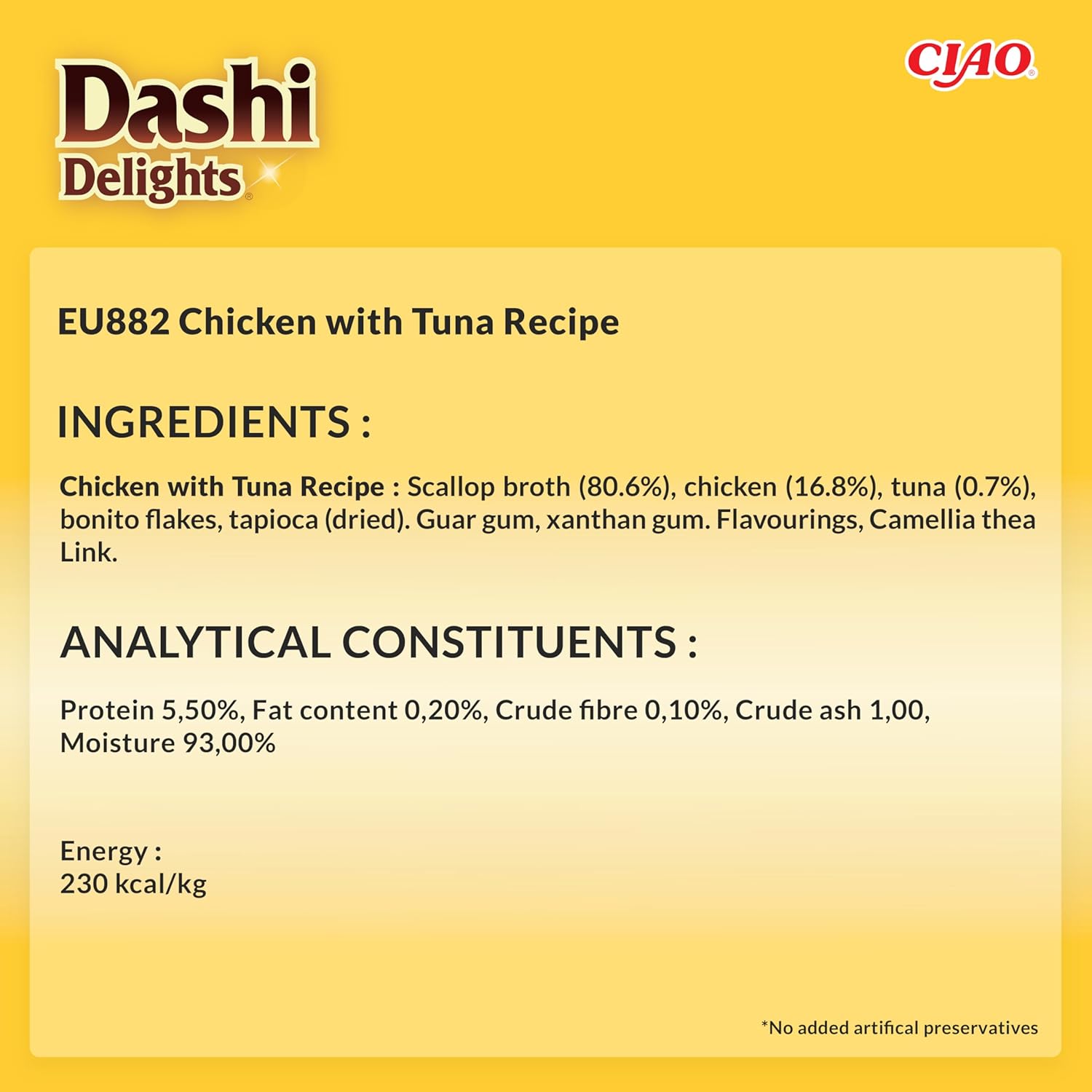 Ciao Dashi Delights Silky Broth Wet Cat Food - Chicken with Tuna Recipe - 40 g