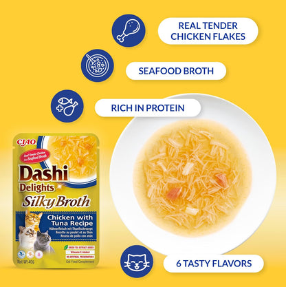 Ciao Dashi Delights Silky Broth Wet Cat Food - Chicken with Cheese Recipe - 40 g