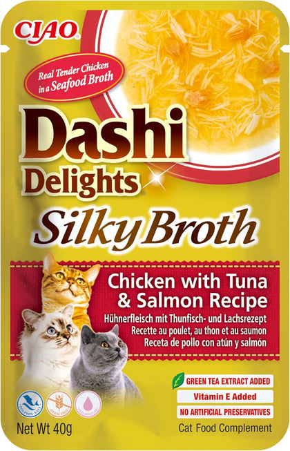 Ciao Dashi Delights Silky Broth Wet Cat Food - Chicken with Tuna & Salmon Recipe