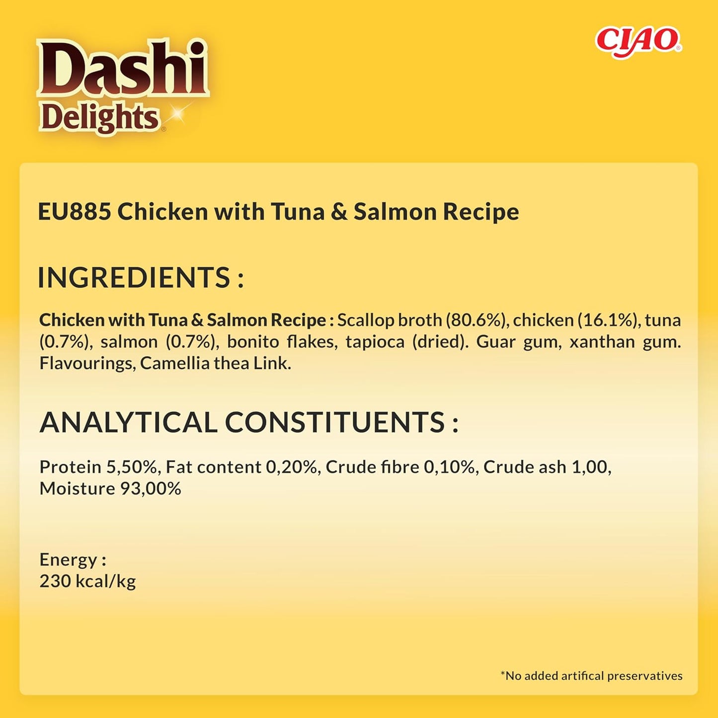 Ciao Dashi Delights Silky Broth Wet Cat Food - Chicken with Tuna & Salmon Recipe - 40 g
