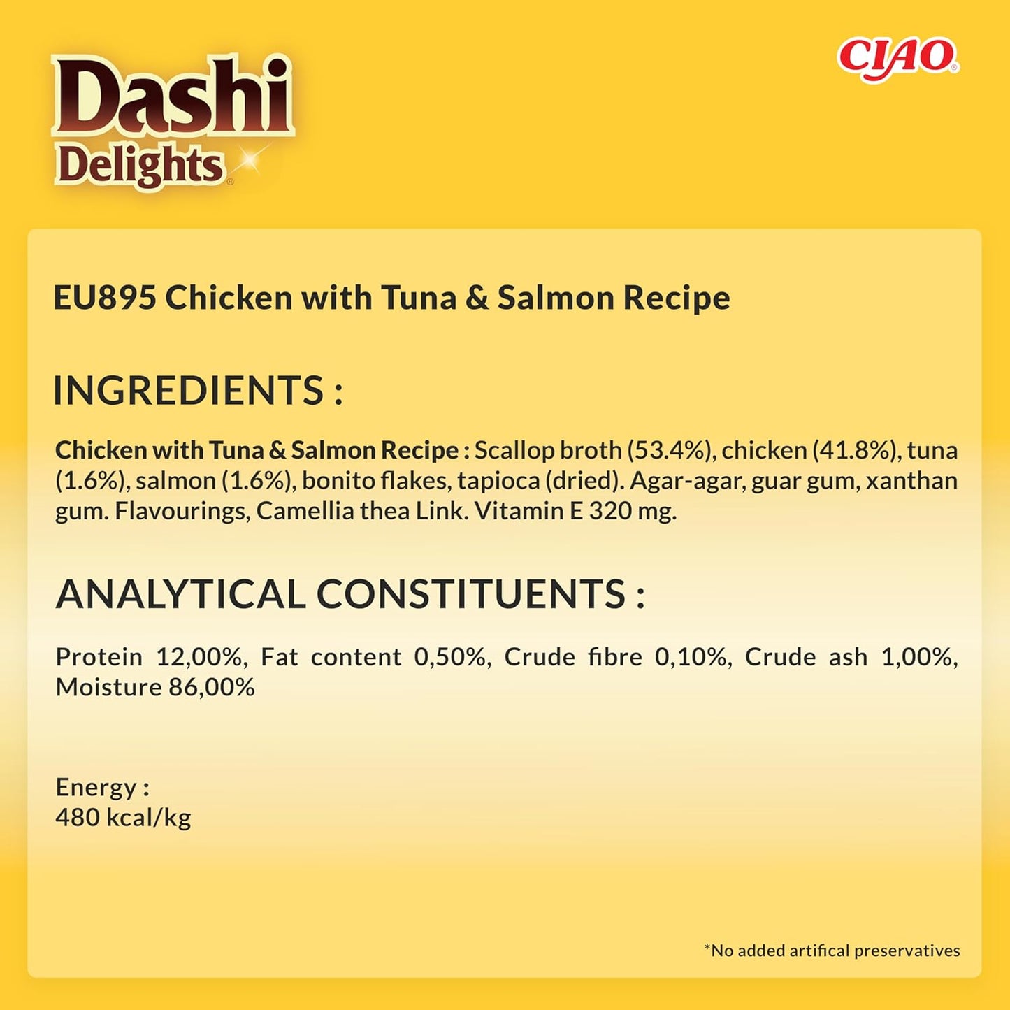 Ciao Dashi Delights Delicate Flakes Wet Cat Food - Chicken with Tuna & Salmon Recipe - 40 g