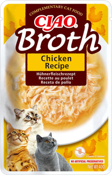 Front View of Ciao Broth Wet Cat Food - Chicken Recipe - 40 g