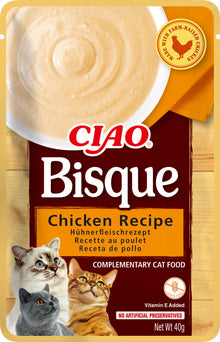 Front View of Ciao Bisque Wet Cat Food - Chicken Recipe - 40 g