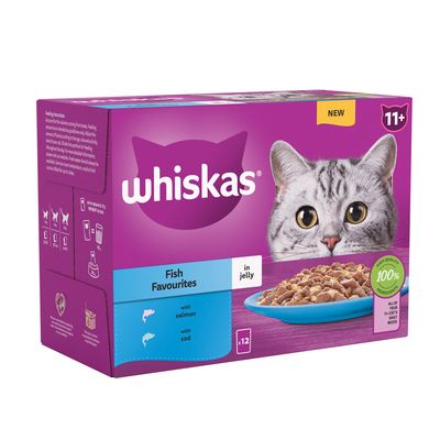 Whiskas Fish Favourites in Jelly Senior 11+ Wet Cat Food Pouches
