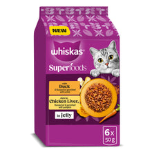 WHISKAS 1+ Superfoods Wet Cat Food Pouches with Poultry in Jelly
