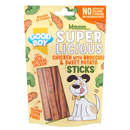 Good Boy Super Licious Chicken with Broccoli & Sweet Potato Sticks Dog Treats