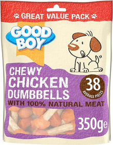 Good Boy Chewy Chicken Dumbbells Dog Treats