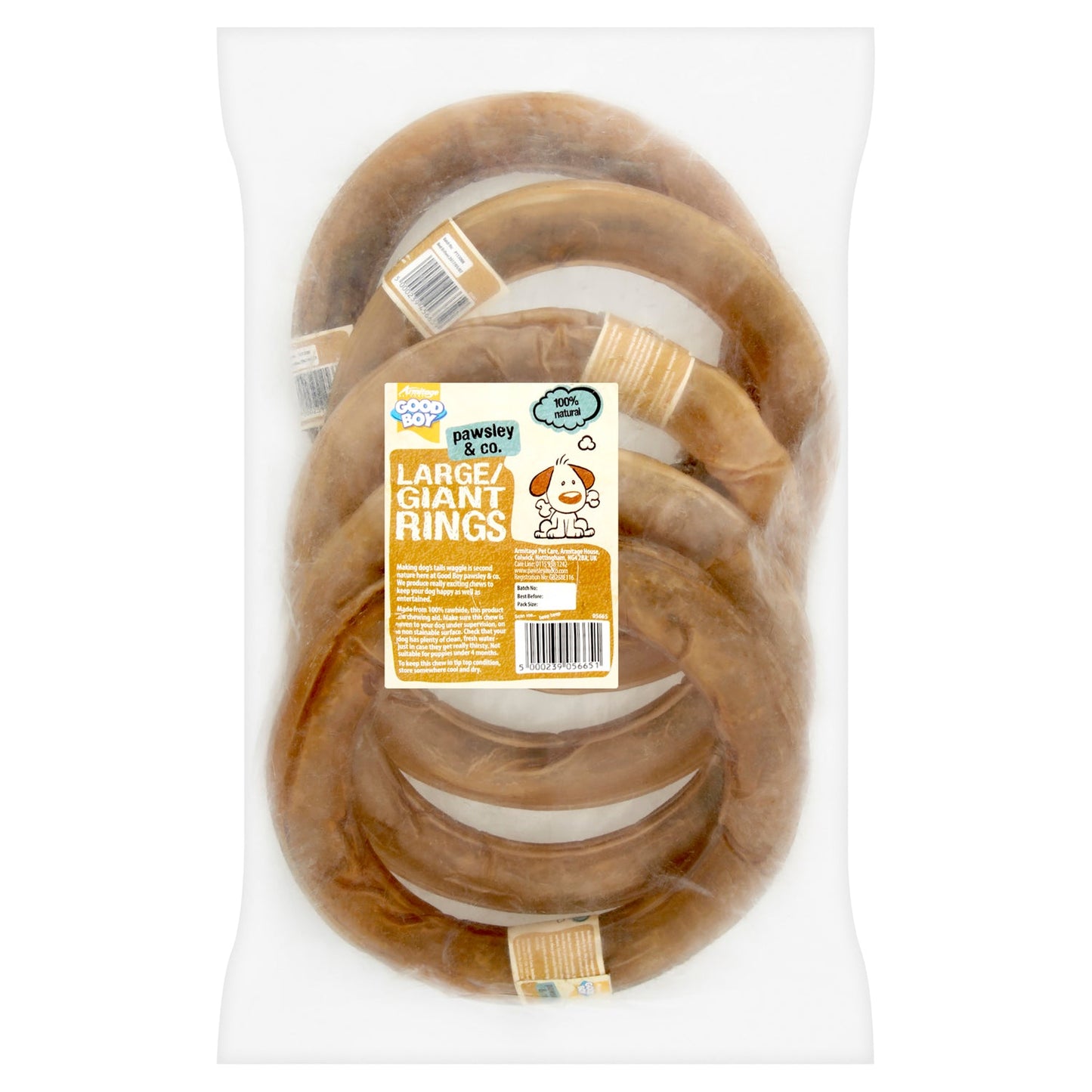 Good Boy Pawsley & Co Rawhide Large/Giant Pressed Rings Dog Treats
