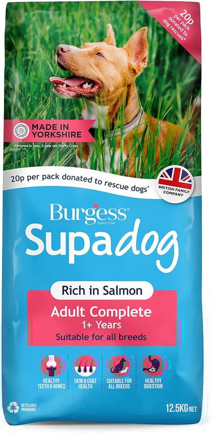 Burgess Supadog Rich in Salmon Adult Complete Dry Dog Food