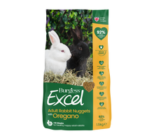 Front View of Burgess Excel Adult Rabbit Nuggets - Oregano - 1.5kg