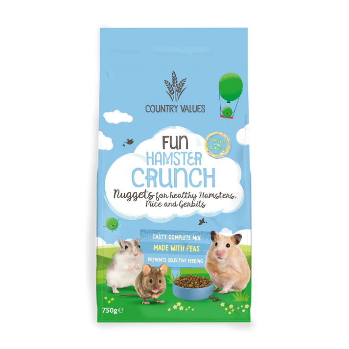 Front View of Country Values Nuggets for Hamsters, Mice & Gerbil - 750g