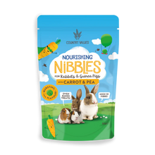 Front View of Country Values Nourishing Nibbles Treat for Rabbits & Guinea Pigs - Carrot and Pea - 60g