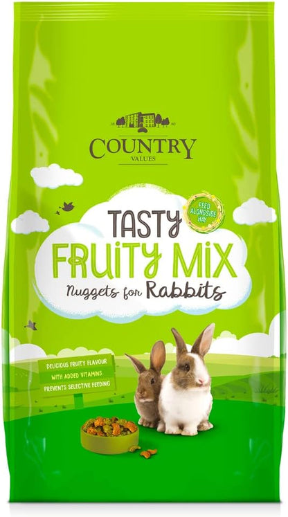Front View of Country Value Fruity Nuggets for Rabbits - 1.5kg & 10kg