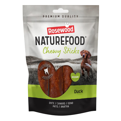 Naturefood Dog Treats Chewy Sticks Duck - Medium