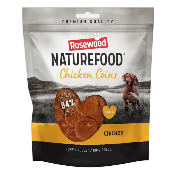 Front View of Naturefood Coins Value Pack Dog Treats - Chicken - 320g
