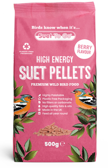 Front View of Suet to Go Suet Pellets Wild Bird Food - Berry - 500g