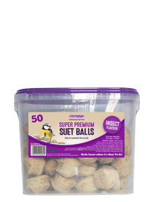 Front View of Suet to Go Suet Balls Tub Wild Bird Food - Insect - 50 x 85g
