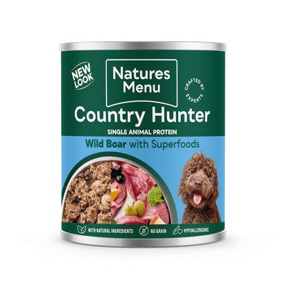 Natures Menu Country Hunter Superfood Selection Multipack Wet Dog Food Cans - Venison, Rabbit, Beef & Wild Boar